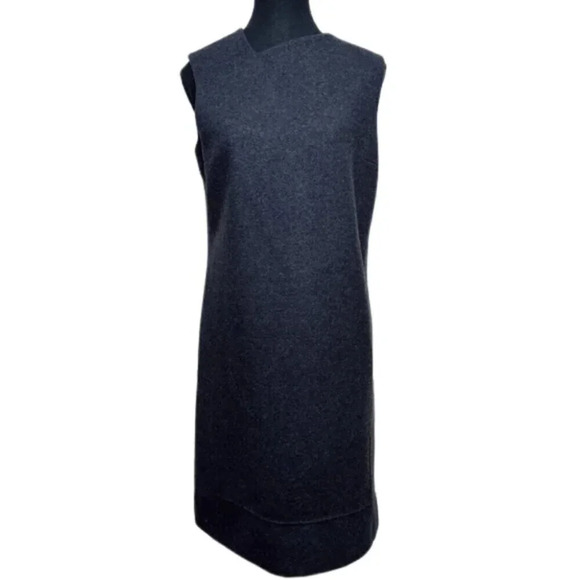 Lanvin Paris Wool Womens 40 Sleeveless Grey Sheath Dress - Picture 1 of 12